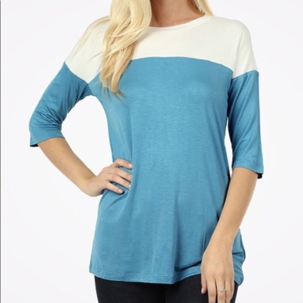 Zenana Outfitters blue Top- NWOT-S